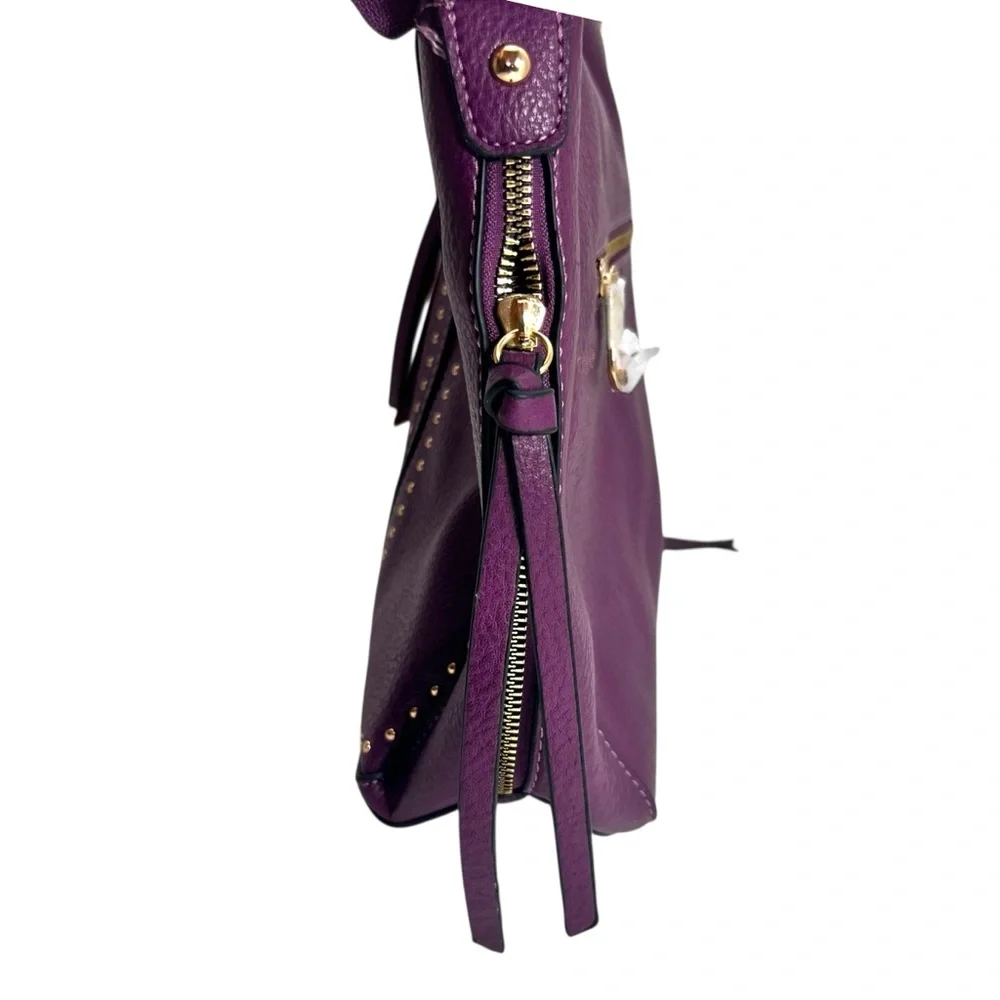 Montana West Studded Hobo Bag with Concealed Carry in Purple and Gold NWT